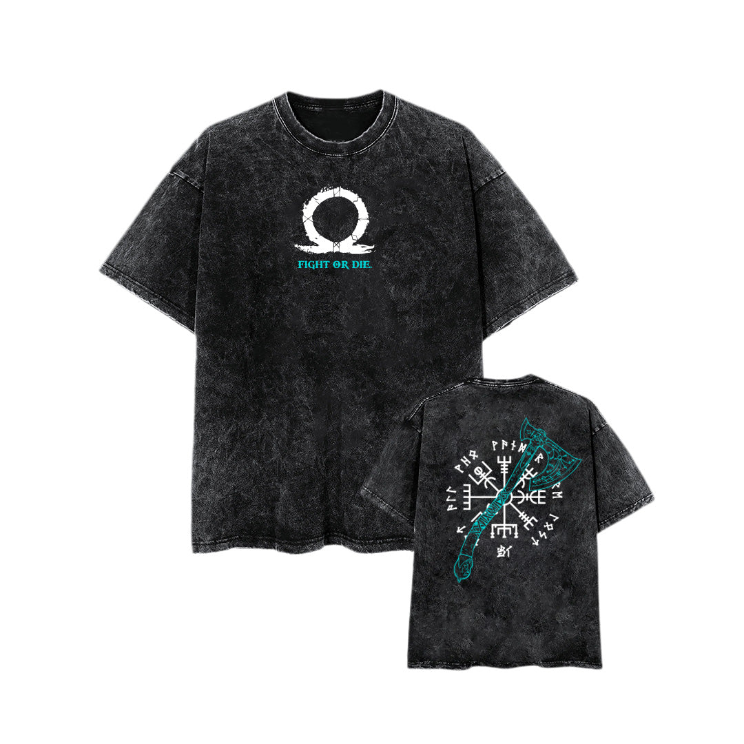 Oversize Acid Wash God Of War