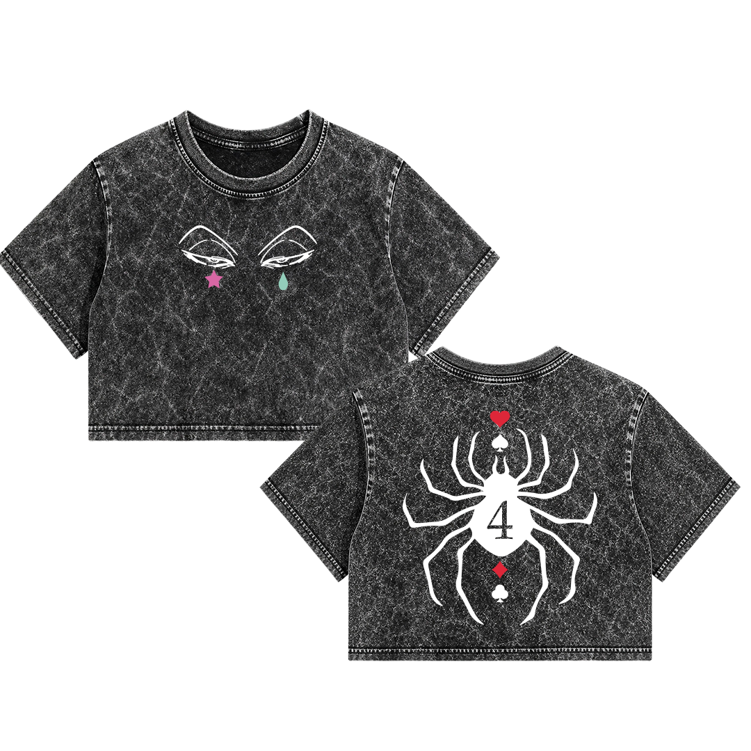 Crop Top Acid Wash | HxH | Araña
