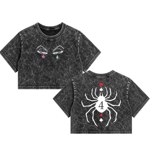 Crop Top Acid Wash | HxH | Araña