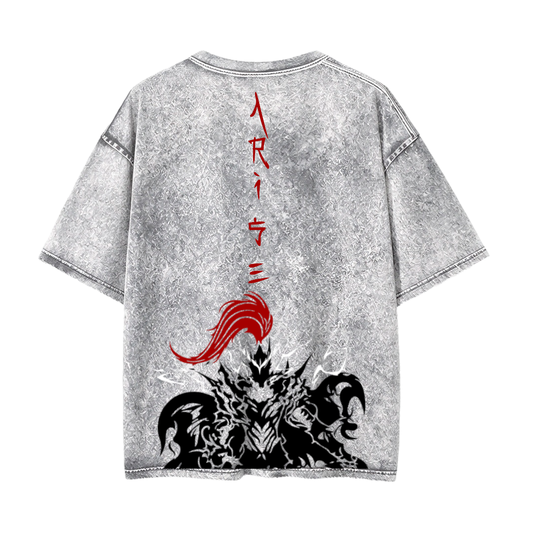Oversize Acid Wash Gris| Solo Leveling